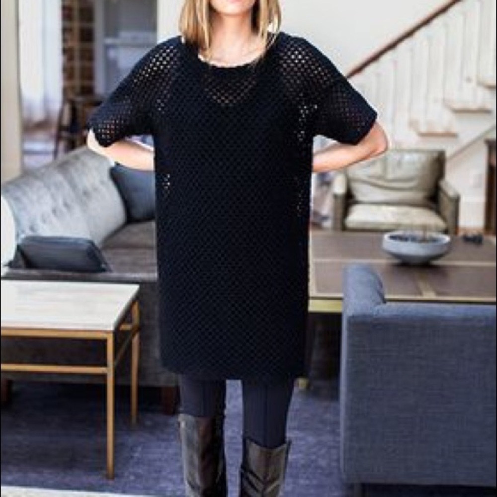 Emerson Fry Woven Wool Fishnet Dress